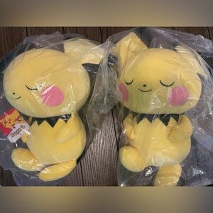 Two Pokemon Pichu Sleeping Plush - 18-Inch Premium Plush in Sleeping Pose